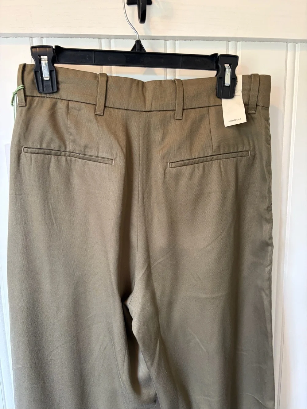 NWT AE77 Premium Pleated Trouser Pant Olive Size 4 Regular - Picture 8 of 16